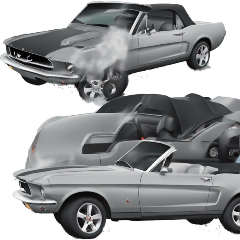 covertable mustang grey car emoji