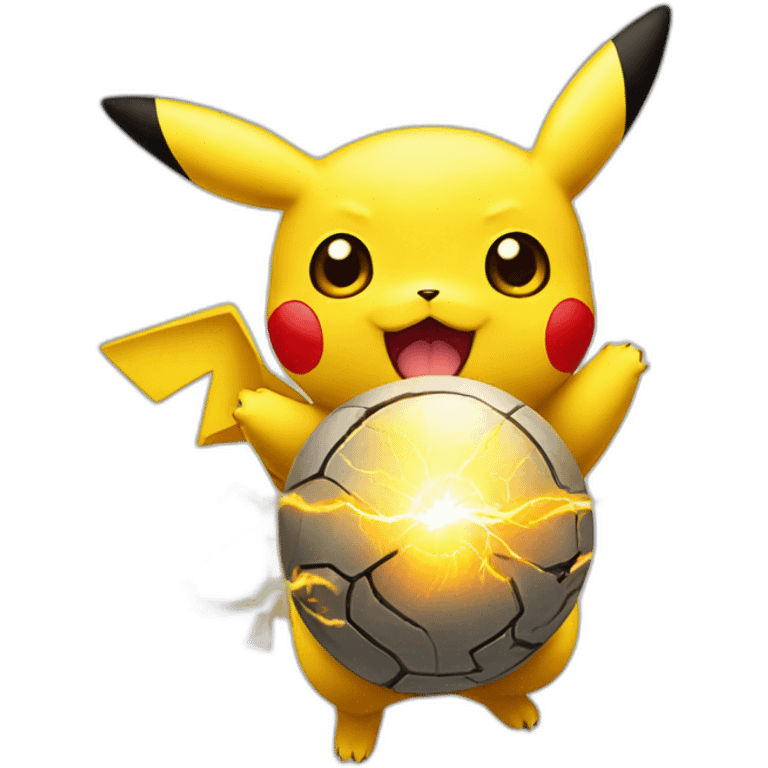 Pikachu using thunder ball emoji