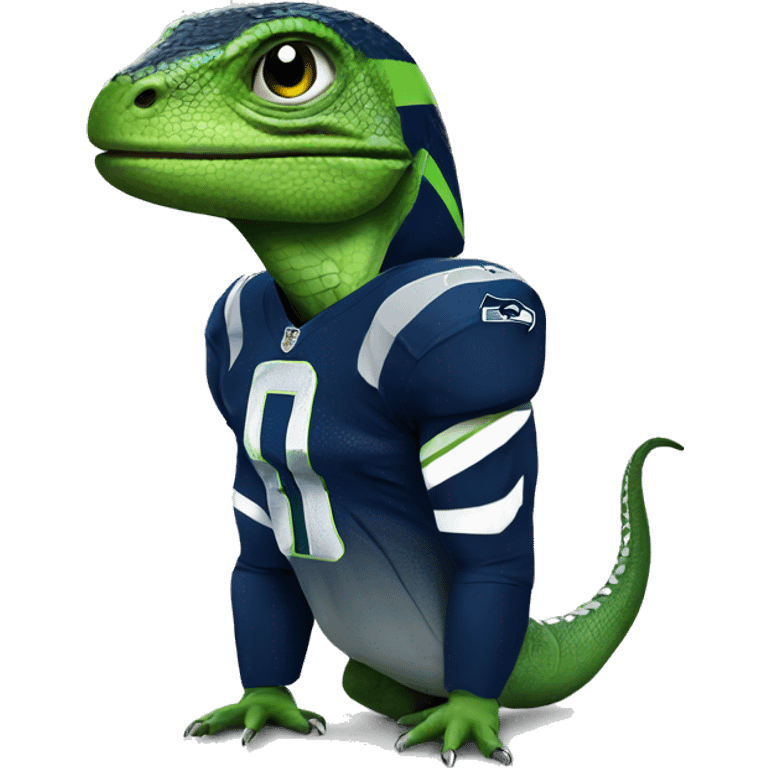 Lizard in Seahawks uniform emoji