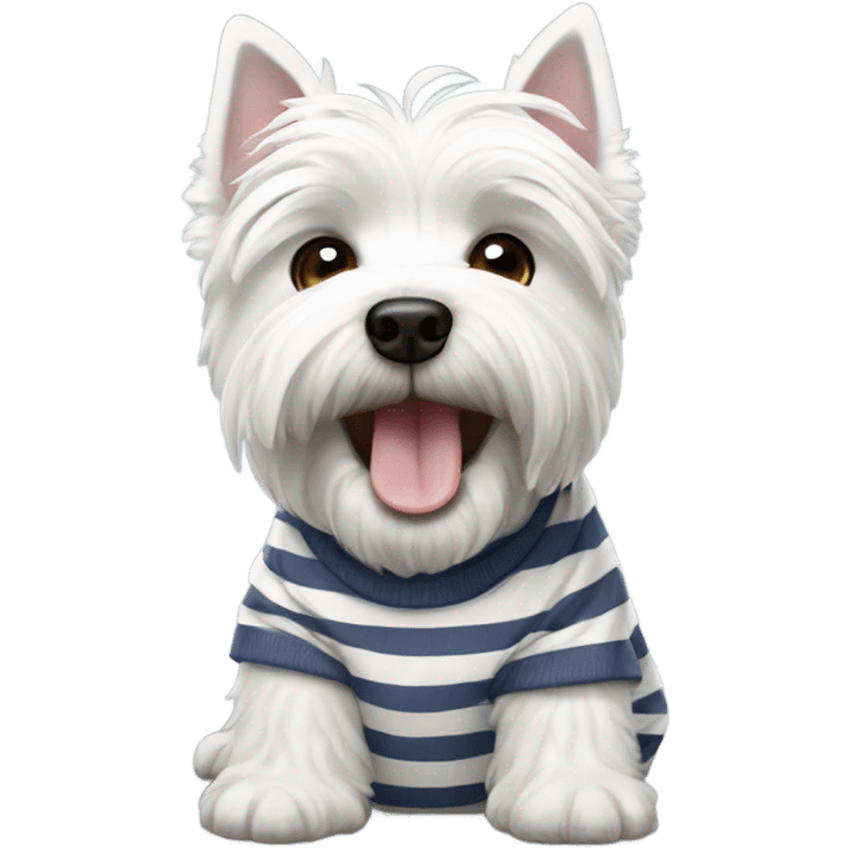 westie in a striped tshirt emoji