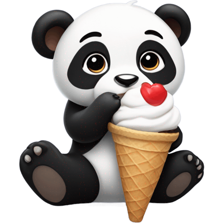 Panda eating ice cream emoji