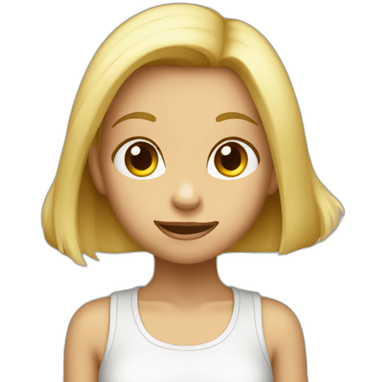 blond girl on monky emoji