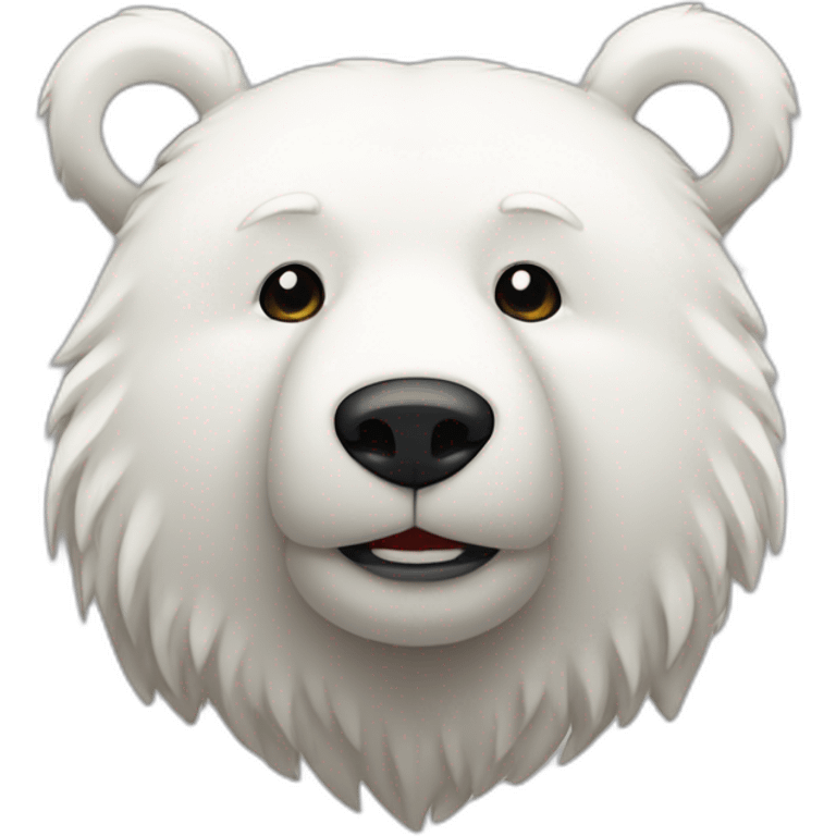 white bear with a 5 point star on a side emoji