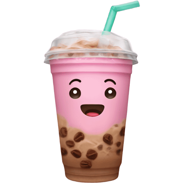 Pink iced coffee emoji