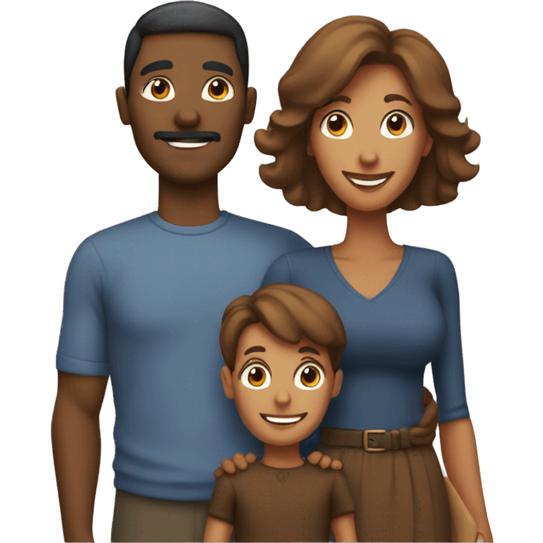 Mom, dad, 2 boys Thanksgiving emoji