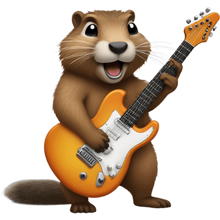 Groundhog playing electric guitar emoji