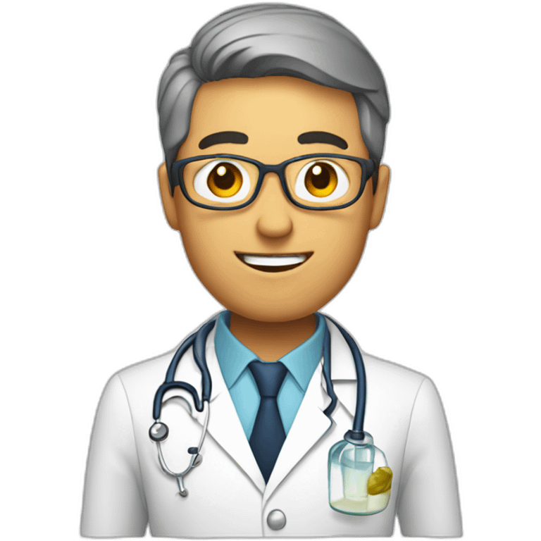 Doctor with alcool emoji