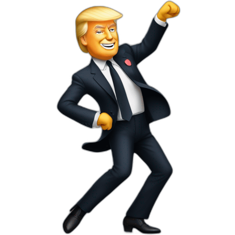 donald trump dancing tango with emmanuel macron emoji