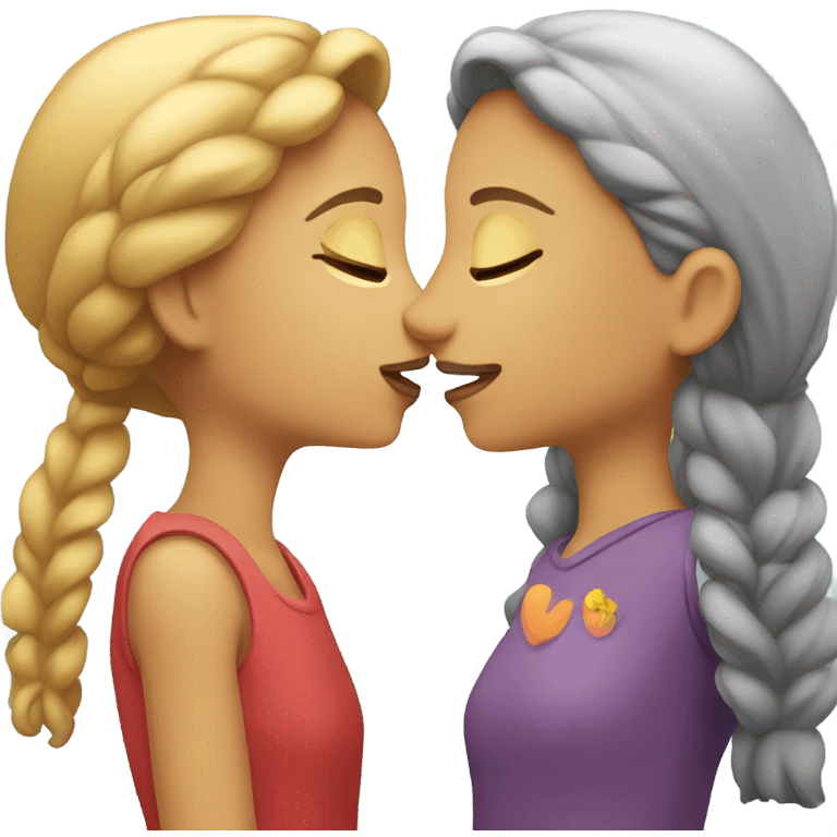 Girl kissing girl  emoji