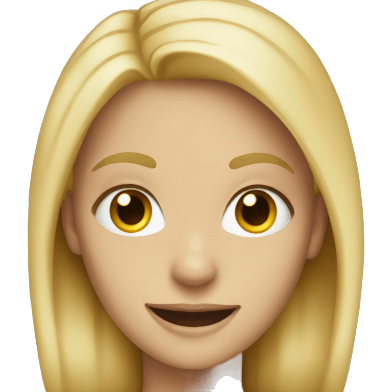 blonde girl smiling with zipper emoji