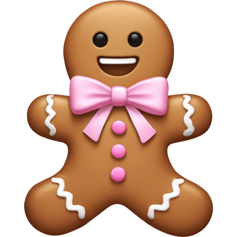 gingerbread man with light pink bow emoji