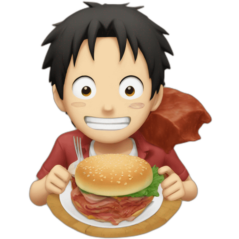 Luffy Eats meat emoji