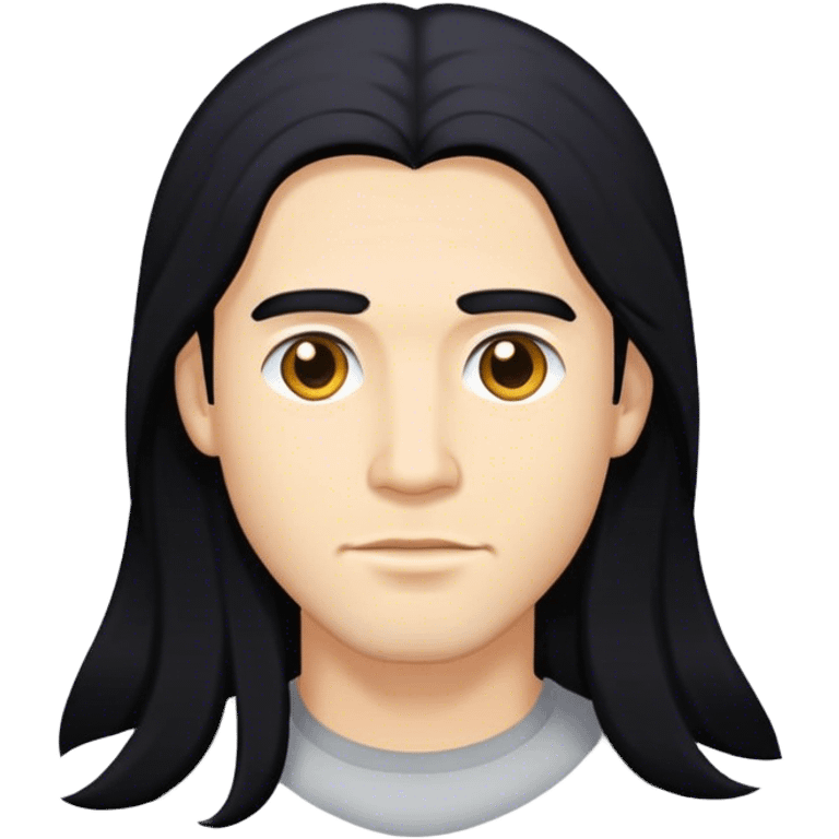 Man with long black hair emoji