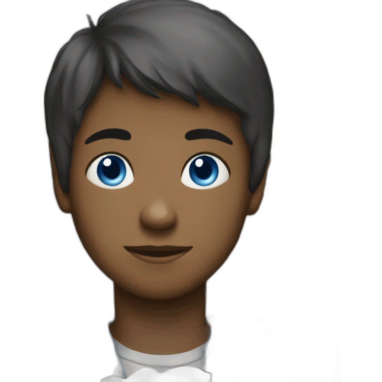 A boy with blue eyes playing chess emoji