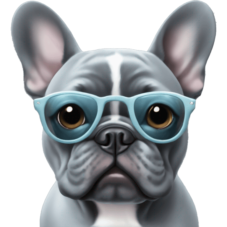 Blueish Gray french bulldog with sunglasses emoji