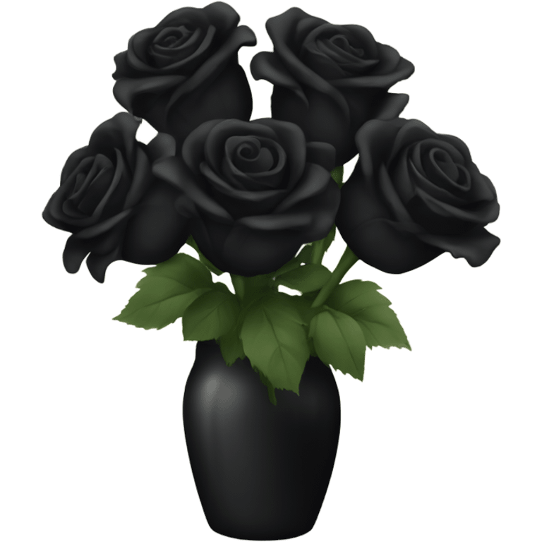 bouquet of black roses emoji