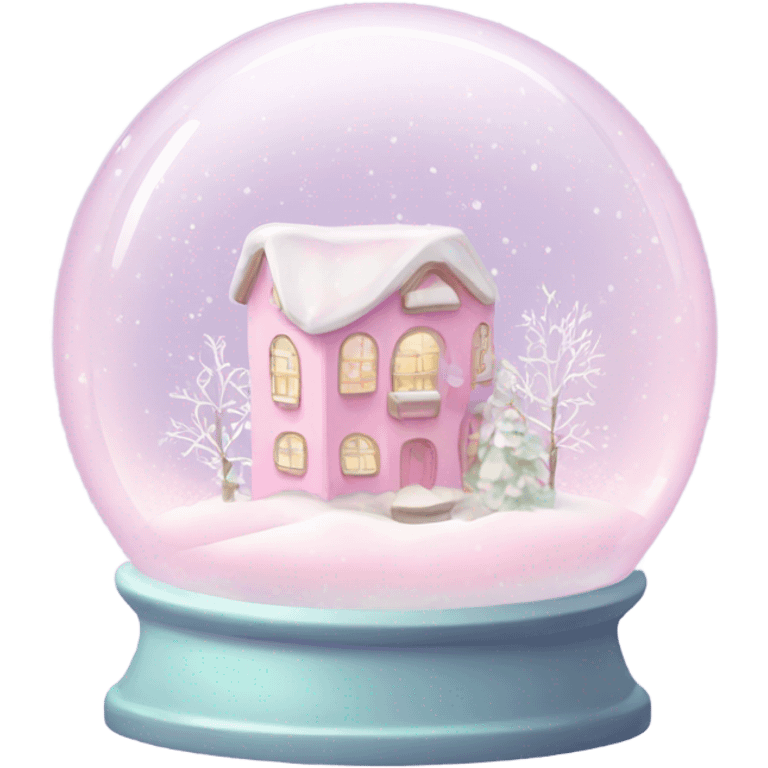 Pastel pink snow globe emoji