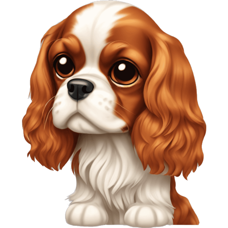 Cavalier King Charles spaniel with bow ￼ emoji