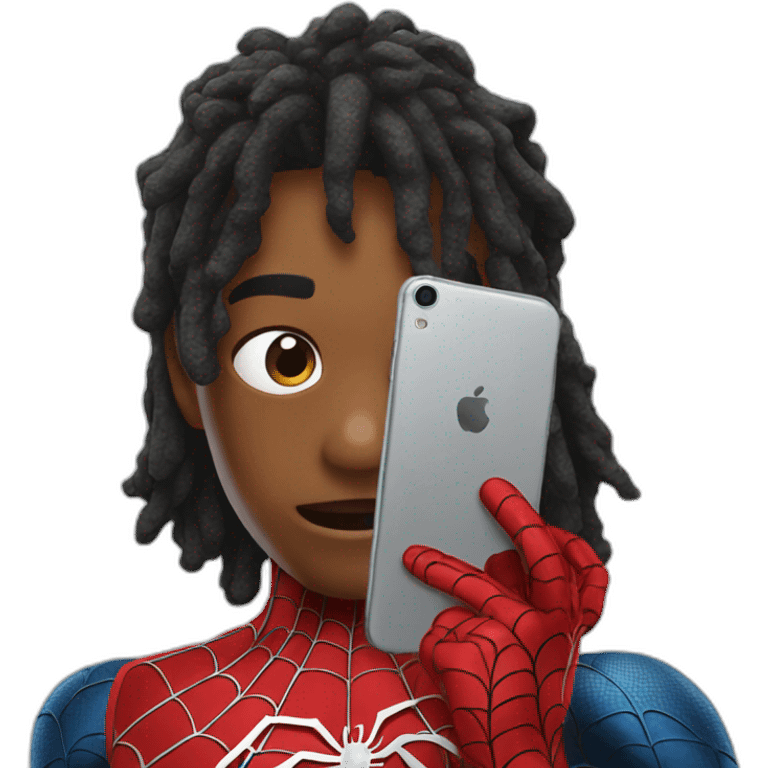 Spider-Man use phone emoji