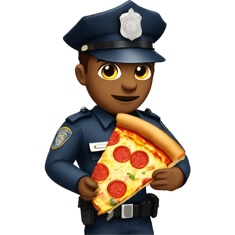 police officer holding pizza emoji