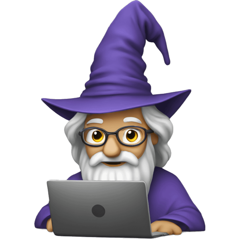 a wizard using laptop emoji