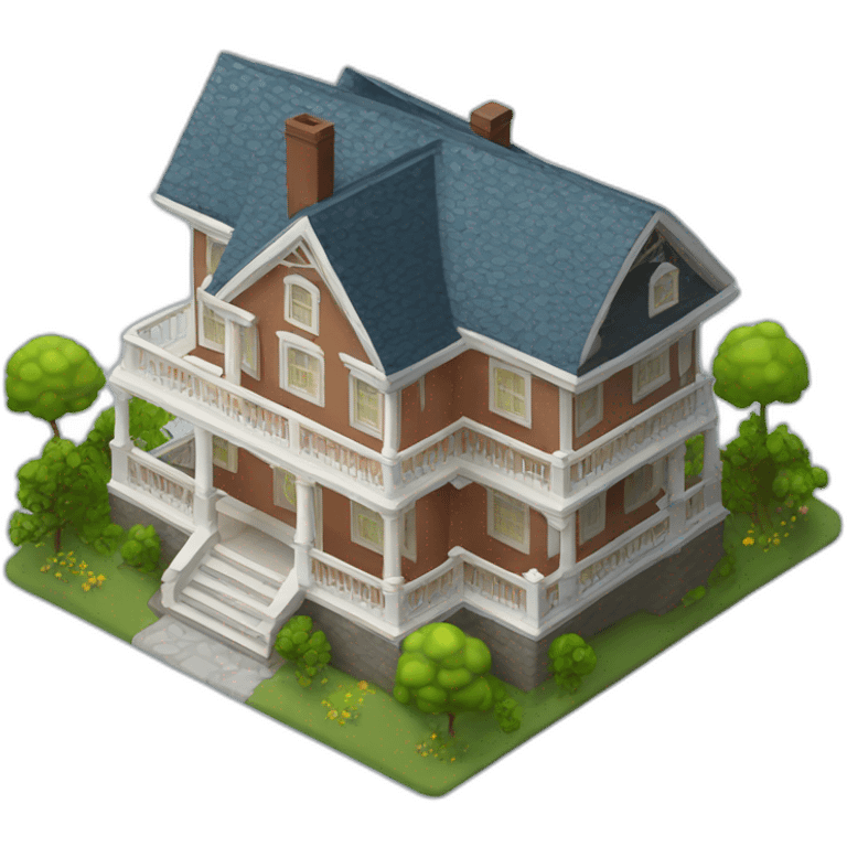 3d-isometric-Mansion-Home emoji