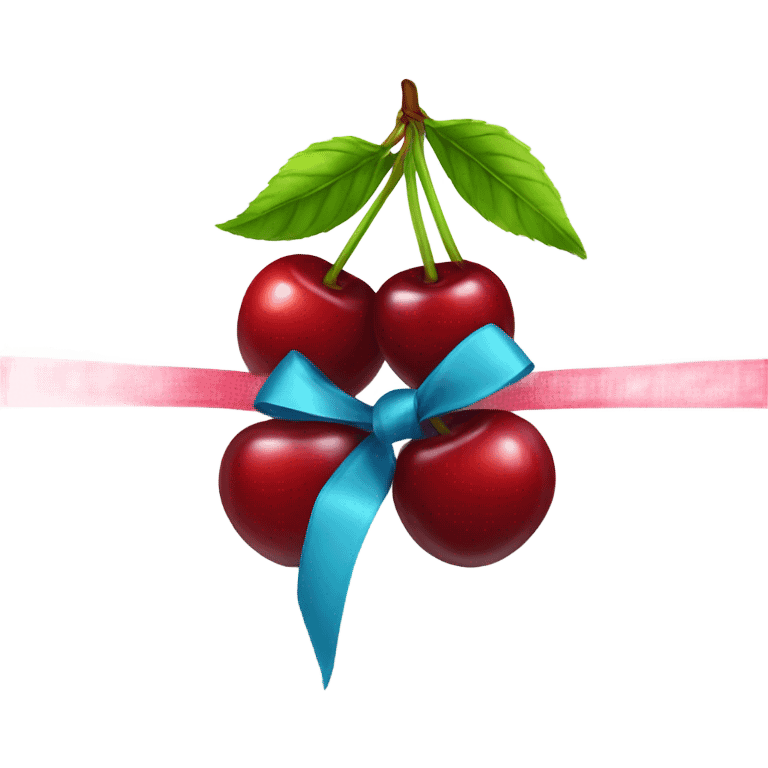 Cherries with a bow  emoji