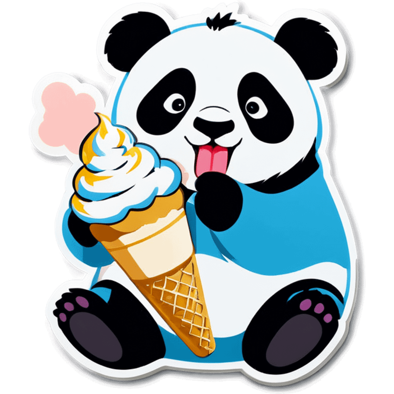 Panda eating ice cream emoji