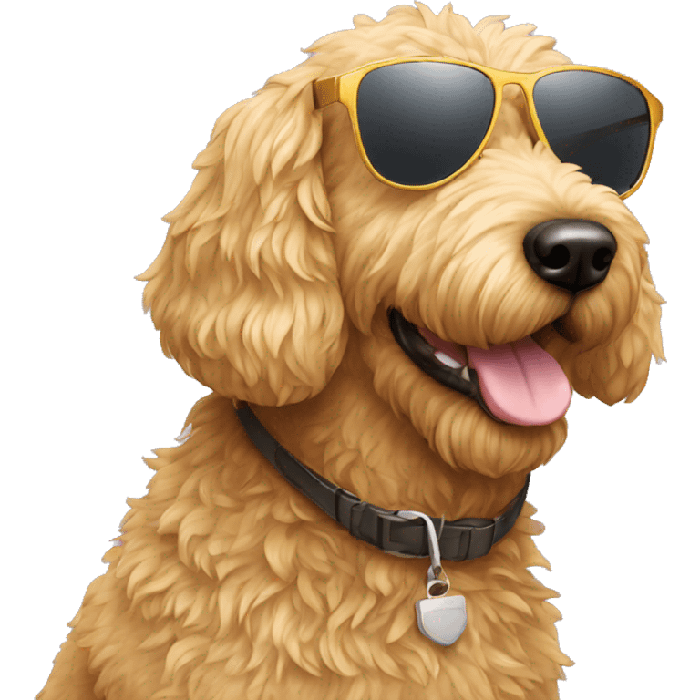 golden doodle with sunglasses emoji