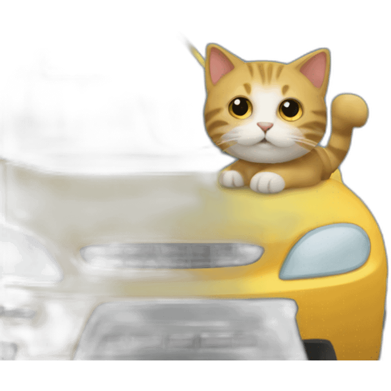 UN CHAT  DANS UNE VOITUR QUI DANS emoji