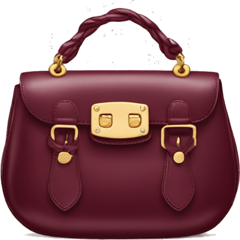 aesthetic burgundy miu miu purse   emoji