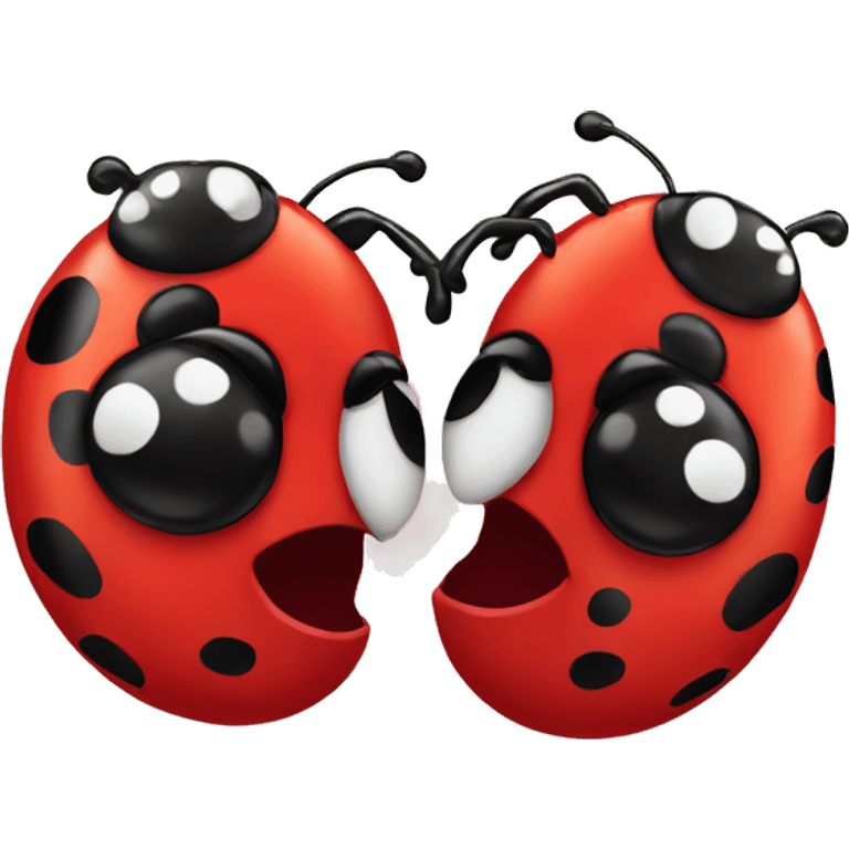 Two lady bugs kissing emoji