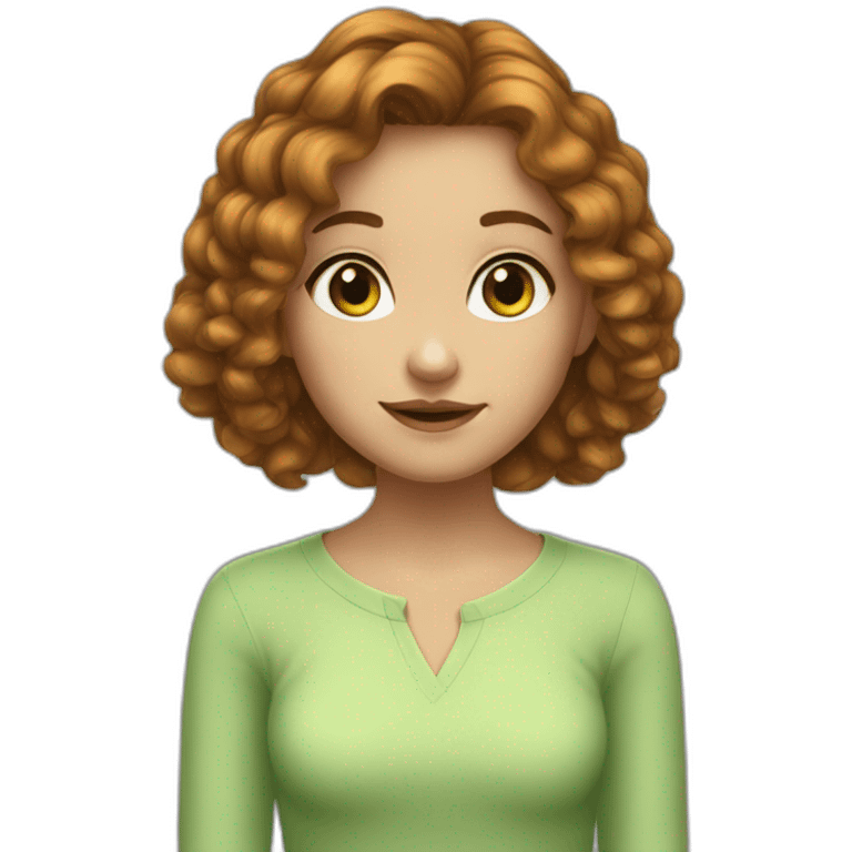 girl cheveux chatain yeux verts emoji