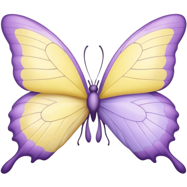 lavender and pastel yellow butterflies kissing emoji