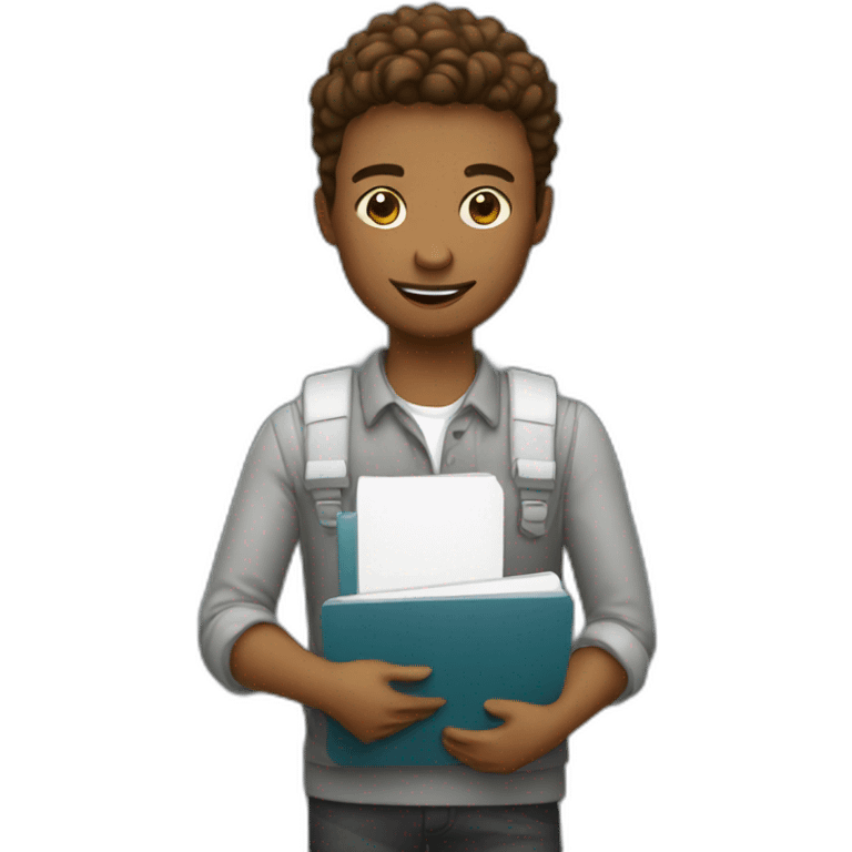 designer holding laptop and book emoji