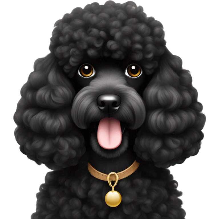 Beautiful black miniature poodle with show wool styling emoji