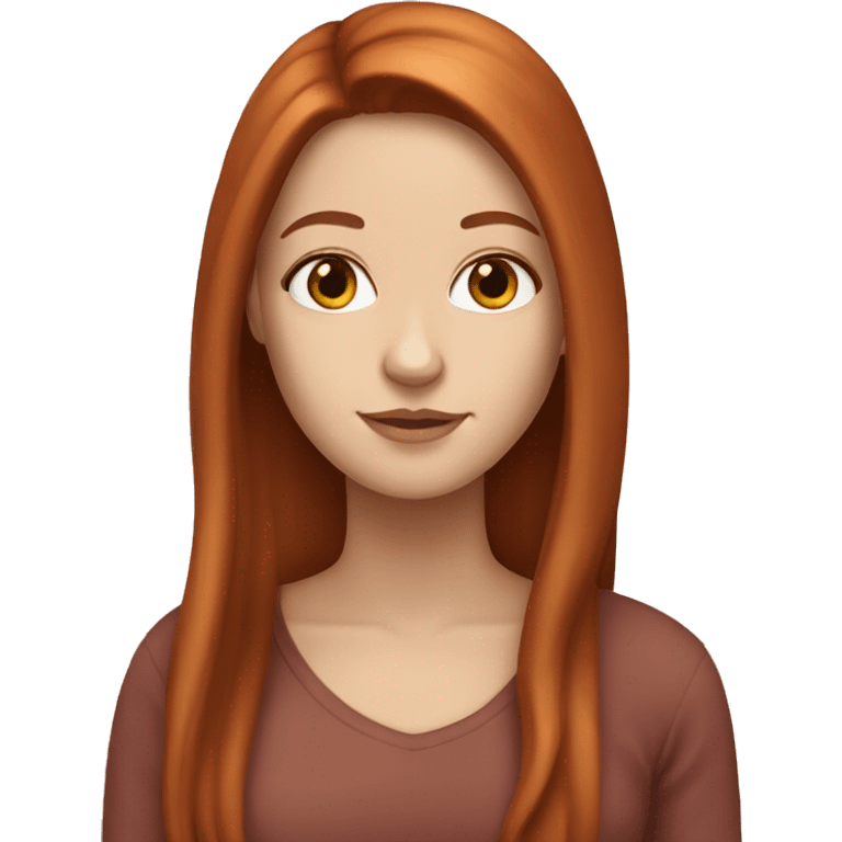 white girl with long auburn hair  emoji