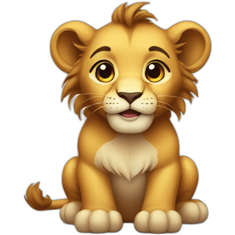 a baby lion that looks brave emoji