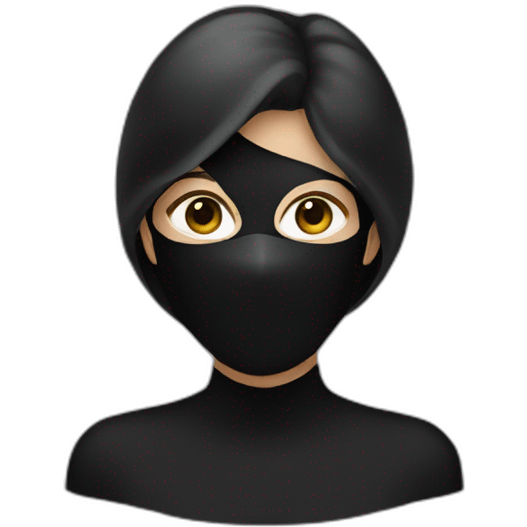 Women wear black mask emoji