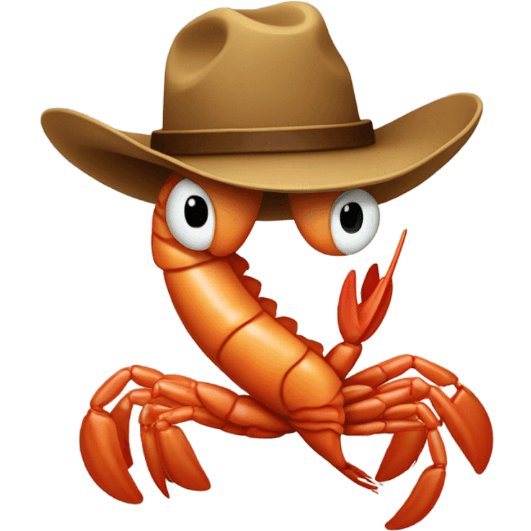 Shrimp wearing a cowboy hat emoji