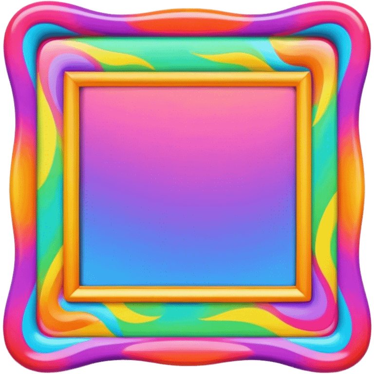 Psychedelic colored photo frame emoji