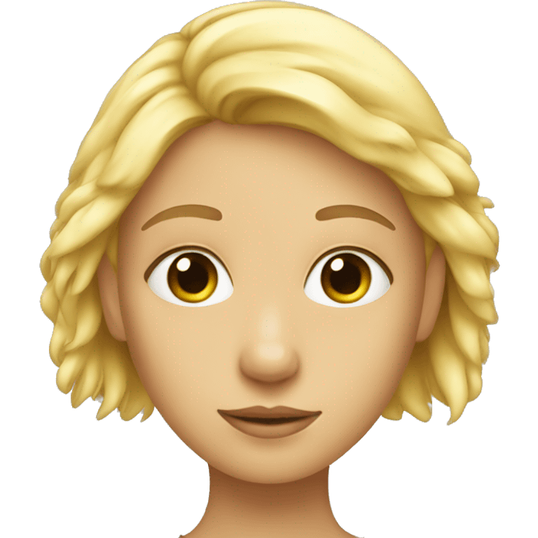 Blonde girl head on bird body emoji