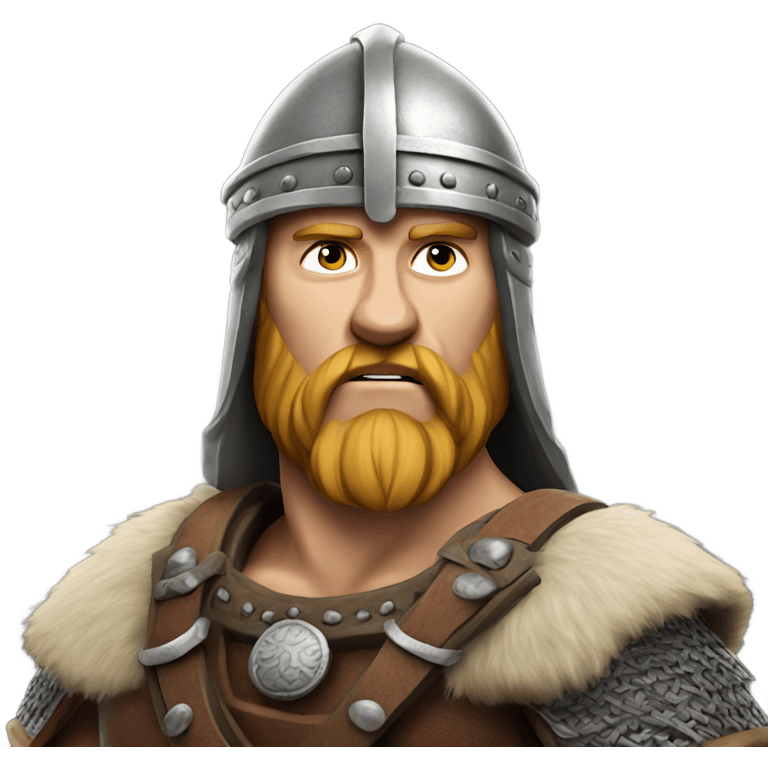 Viking photorealistic serious emoji