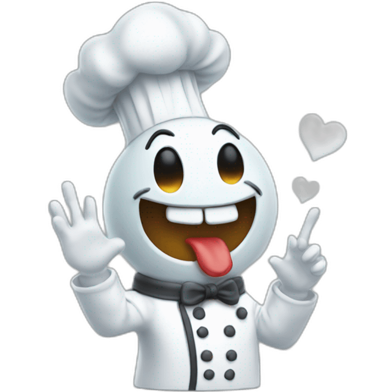 ghost chef blowing kiss heart with its hand emoji