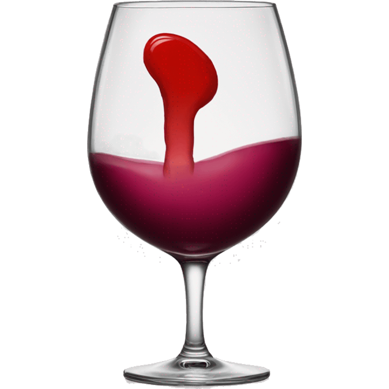 Lipstick stain on wine glass emoji