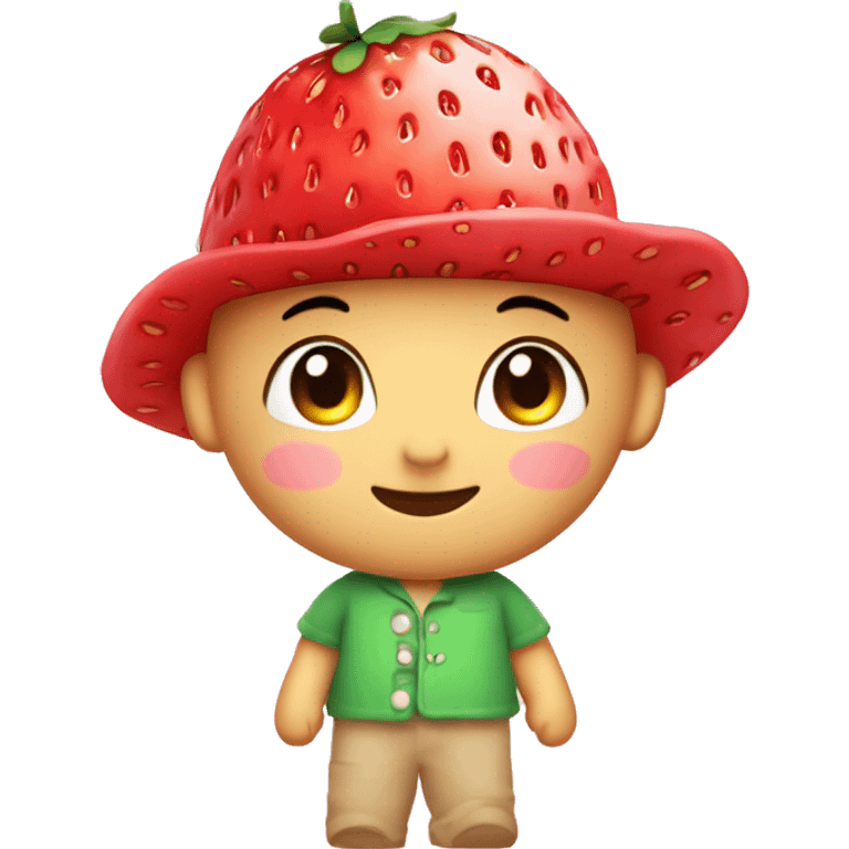 sonny angel with strawberry hat emoji