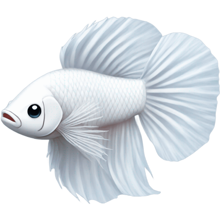 White betta fish happy emoji