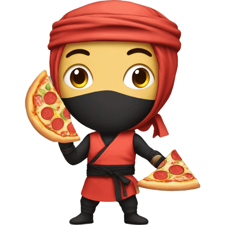 Ninja with pizza emoji