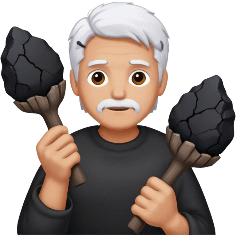 Trump holds coal in his hands emoji