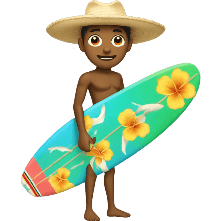 Jun Jo surfer with sombrero  emoji